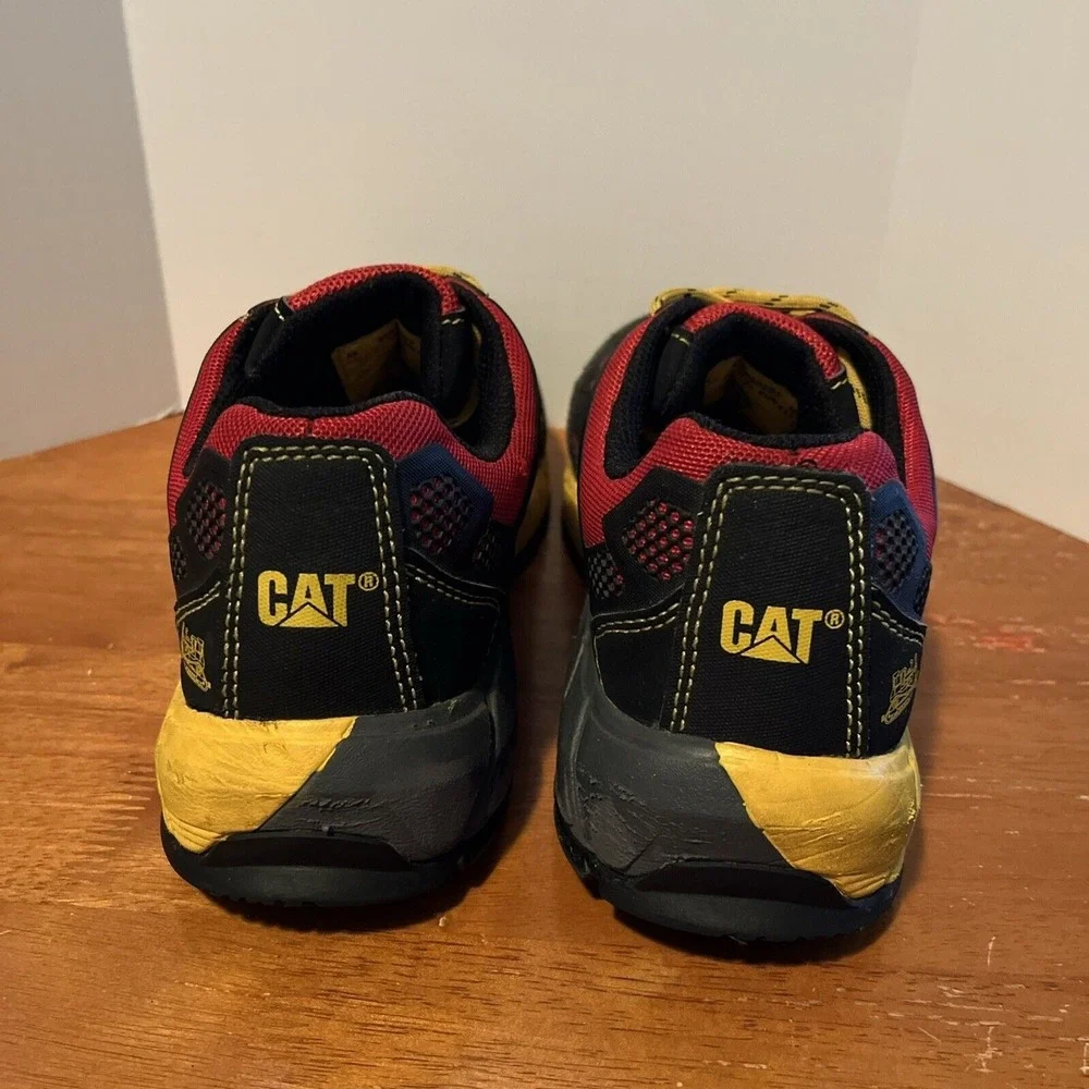 CAT Caterpillar‎ Work Shoes Mens 8.5 Red Black Excellent Composite Toe P90287